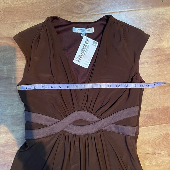 Y2k Brown on Brown Empire Waist Evan Picone Mini Dress Size 6 - Picture 7 of 10